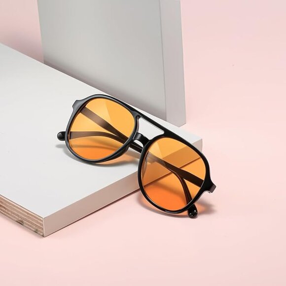 Trendy Sunglasses for Women and Men Black/Yellow Tint main image 8